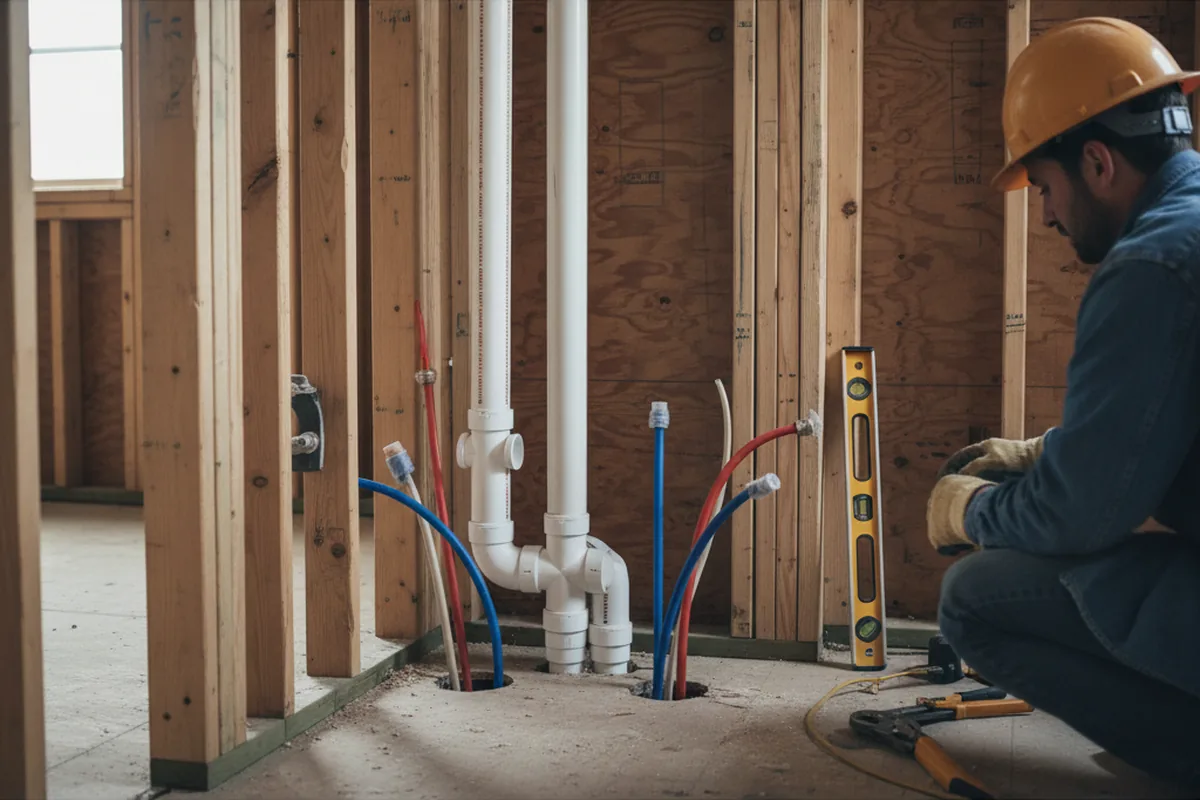 Drain and supply rough-in during Toilet Repair and Installation in Groton