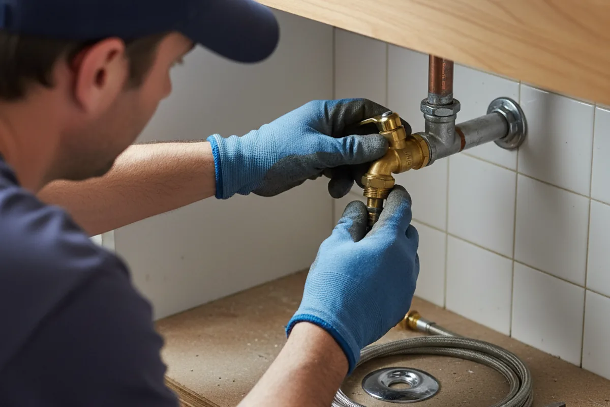 Shutoff valve and fitting work during Emergency Plumbing in Groton